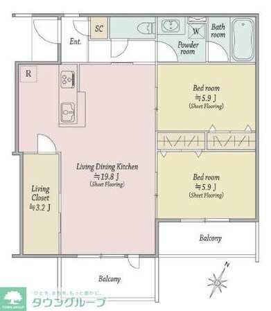 MOCXION扇の物件間取画像